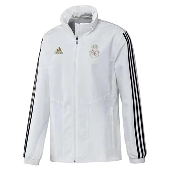 Windjacke Real Madrid 2019-20 Weiß Schwarz Fussballtrikots Günstig